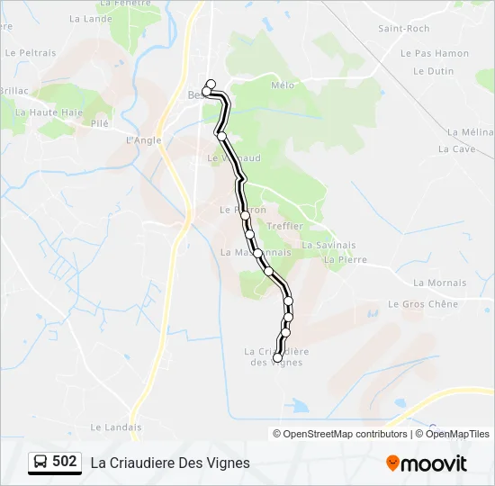 502 Bus Line Map