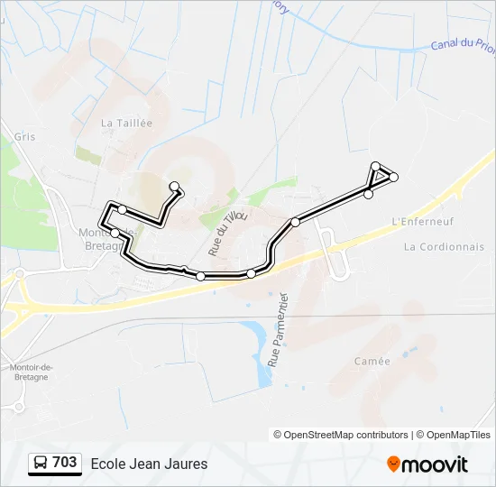703 Bus Line Map
