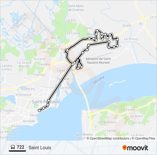 Plan de la ligne 722 de bus
