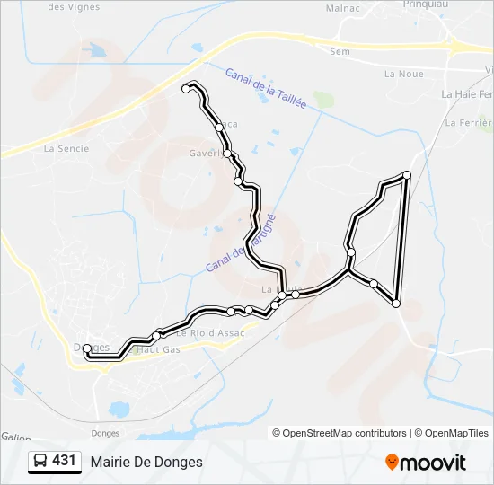 431 Bus Line Map