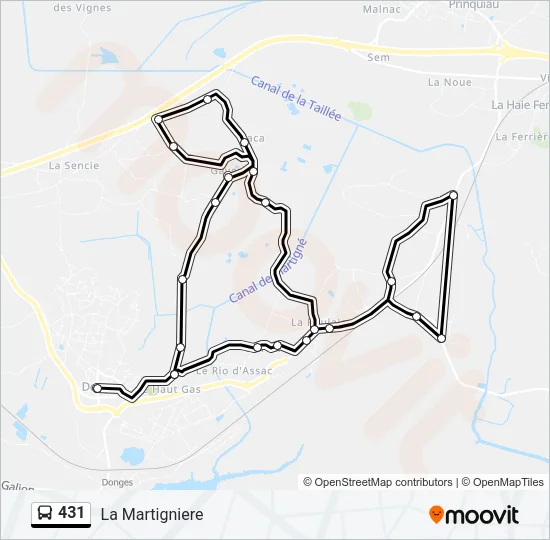 431 Bus Line Map