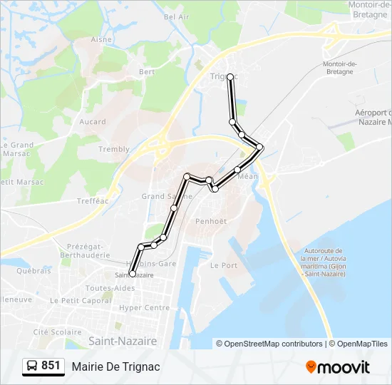851 Bus Line Map