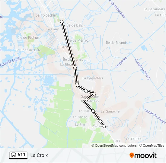 611 Bus Line Map