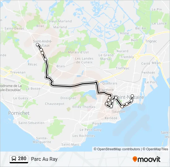 280 Bus Line Map