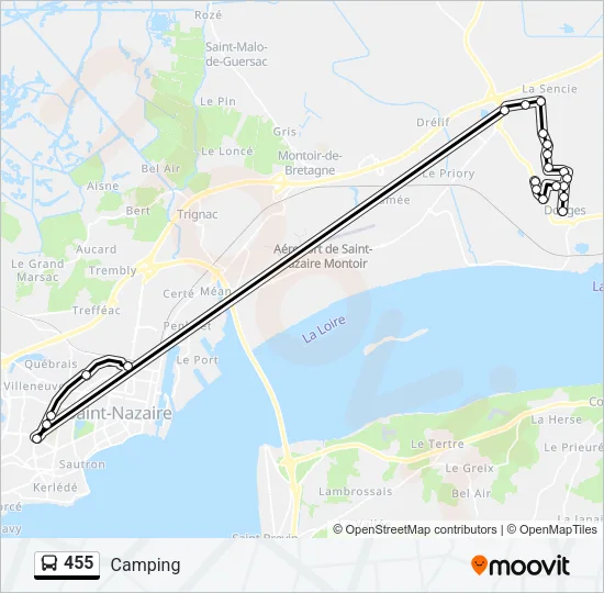455 Bus Line Map