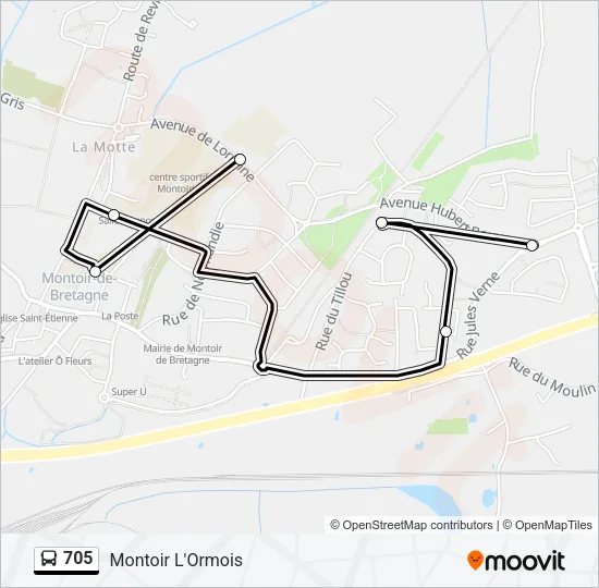 705 Bus Line Map