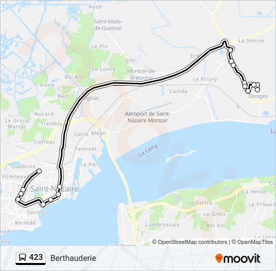 Plan de la ligne 423 de bus