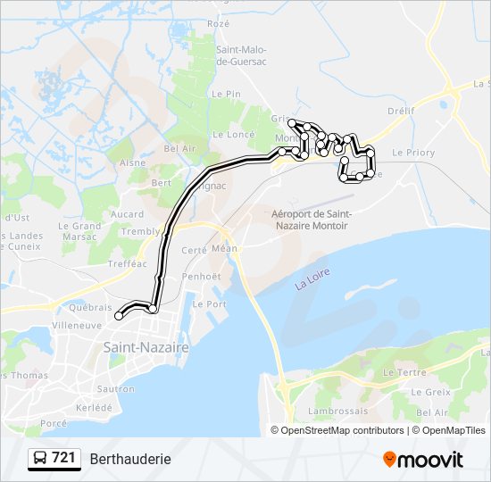 Plan de la ligne 721 de bus