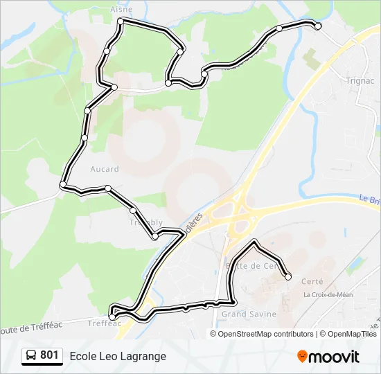 801 Bus Line Map