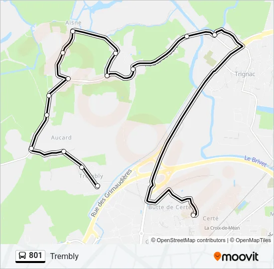 801 Bus Line Map