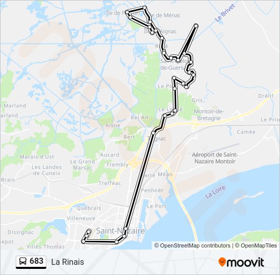 Plan de la ligne 683 de bus