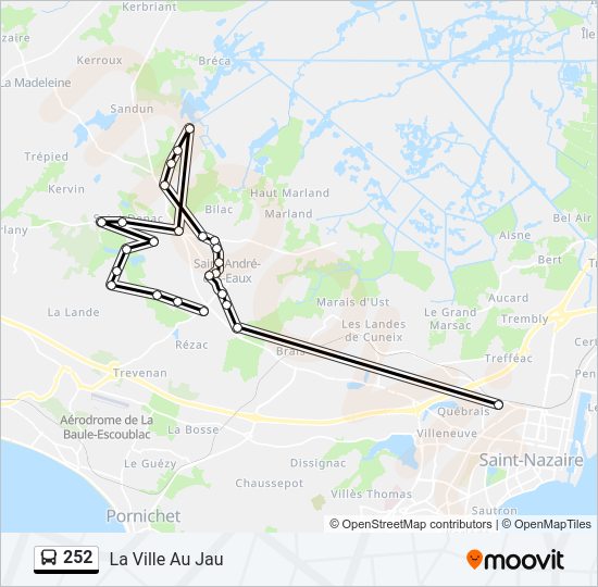 Plan de la ligne 252 de bus