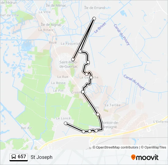 657 Bus Line Map