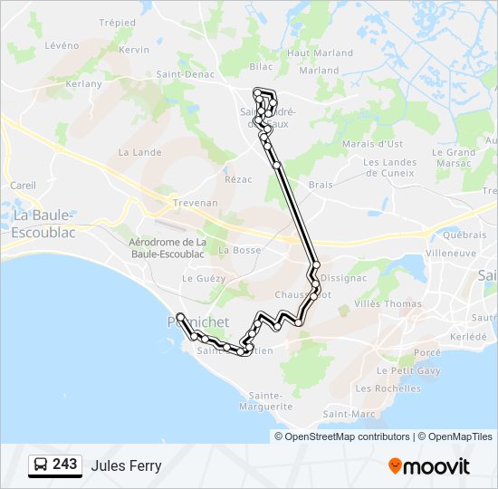 Plan de la ligne 243 de bus