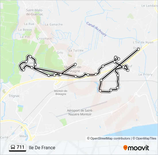 711 Bus Line Map