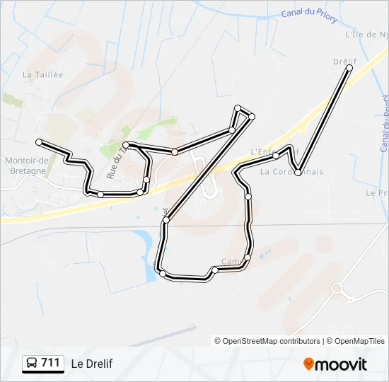 711 Bus Line Map