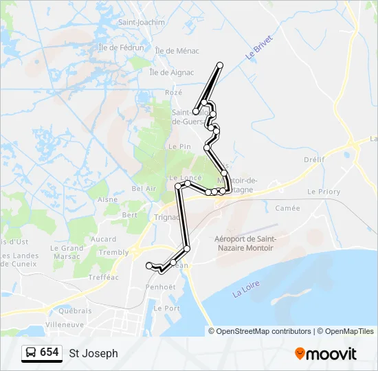 654 Bus Line Map