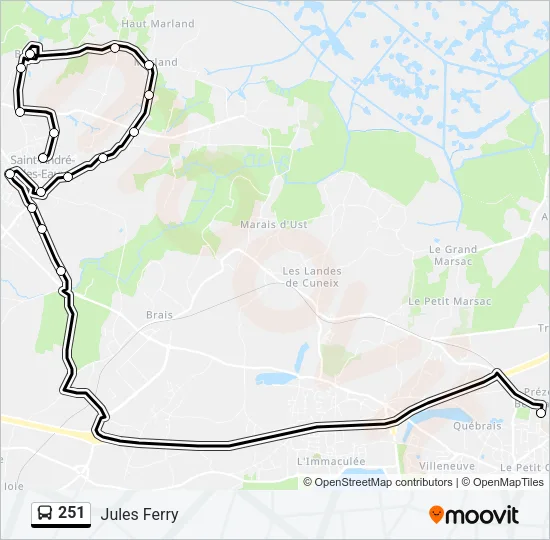 251 Bus Line Map