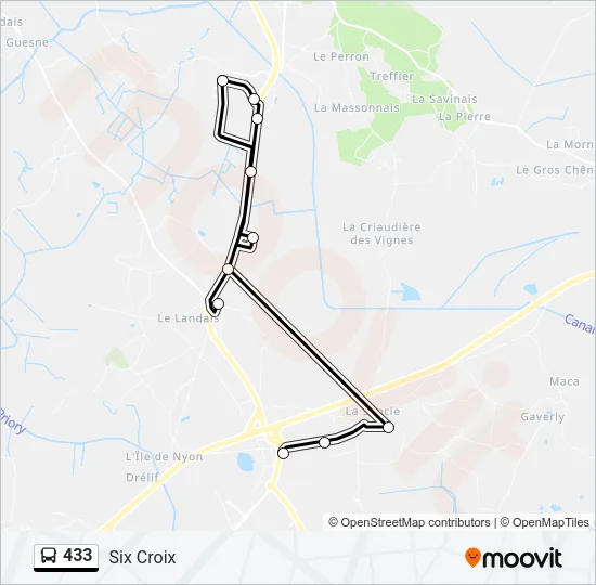 433 Bus Line Map