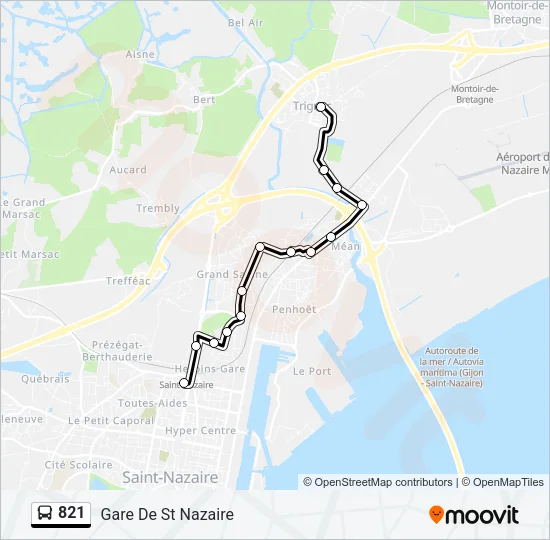 821 Bus Line Map