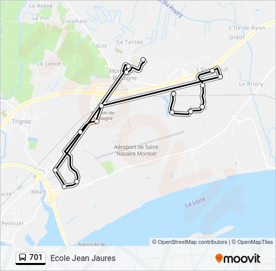701 Bus Line Map