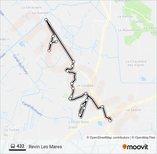432 Bus Line Map