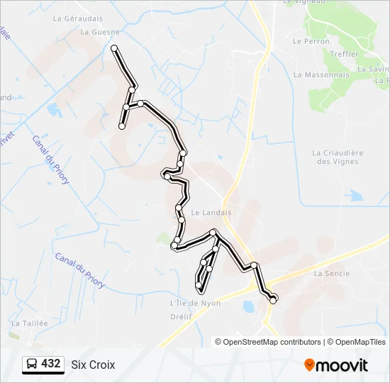 432 Bus Line Map
