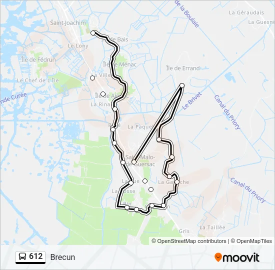 612 Bus Line Map