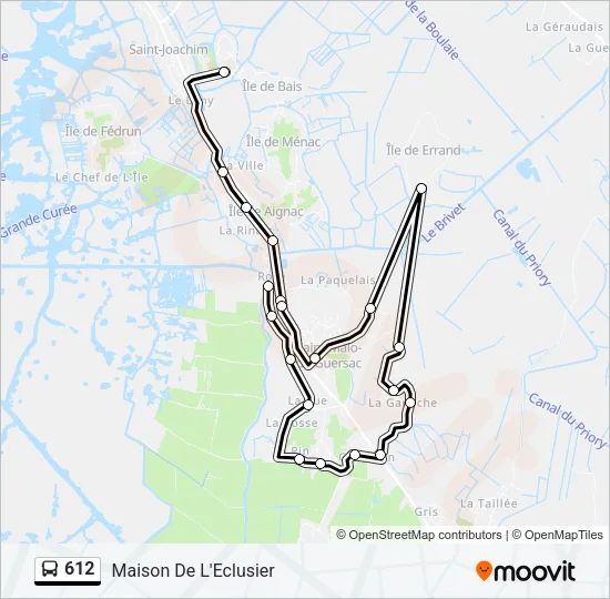 612 Bus Line Map