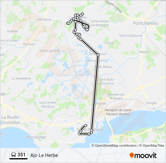 Plan de la ligne 351 de bus