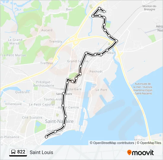 822 Bus Line Map