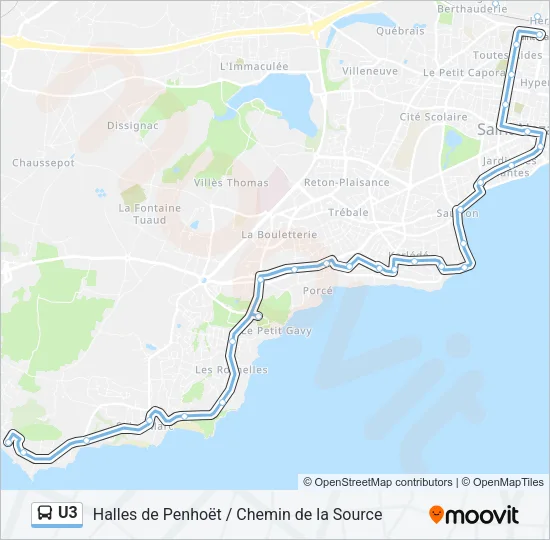 U3 Bus Line Map