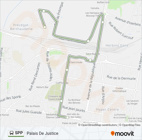 Plan de la ligne SPP de bus