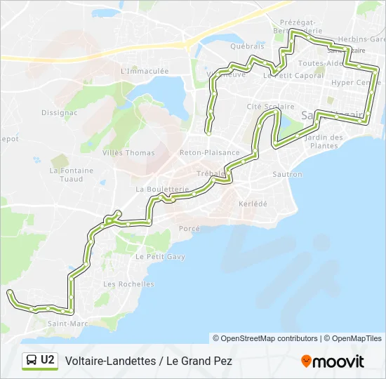 U2 Bus Line Map