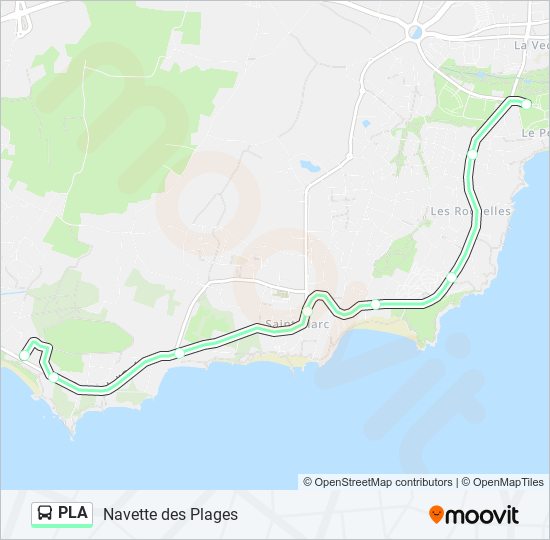 Plan de la ligne PLA de bus