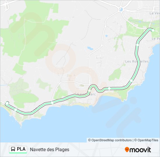 Plan de la ligne PLA de bus