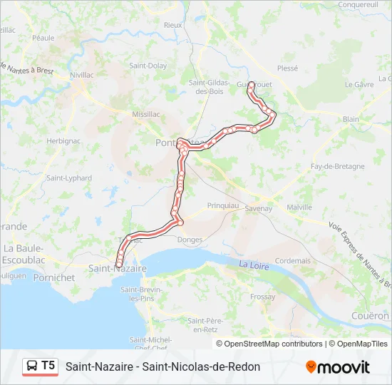 T5 Bus Line Map