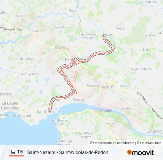 T5 Bus Line Map