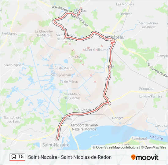 T5 Bus Line Map