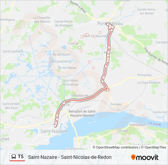 T5 Bus Line Map