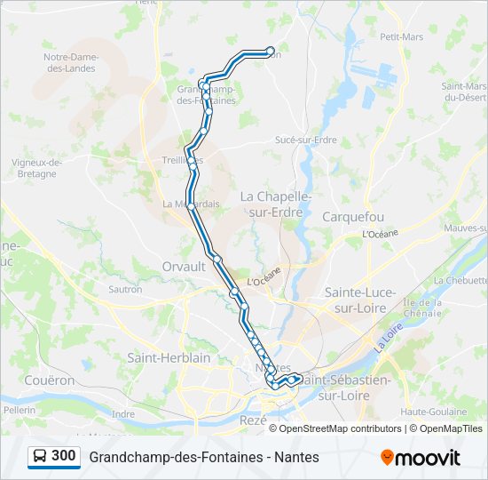Plan de la ligne 300 de bus