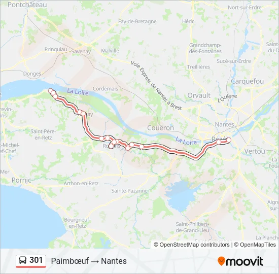 301 Bus Line Map