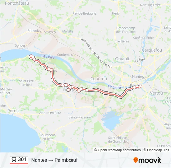 301 Bus Line Map