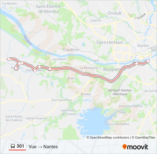 Plan de la ligne 301 de bus