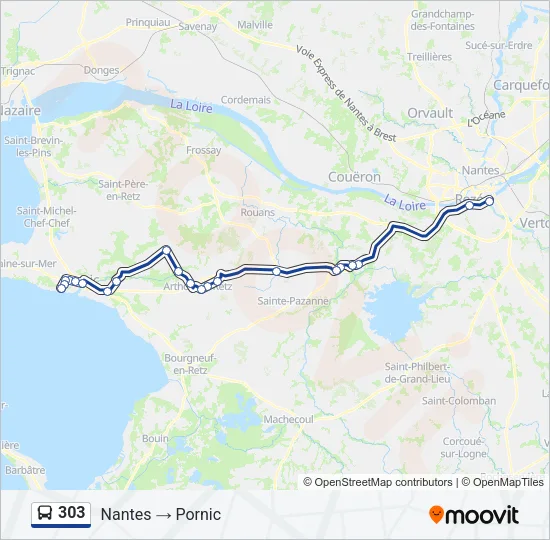 303 Bus Line Map