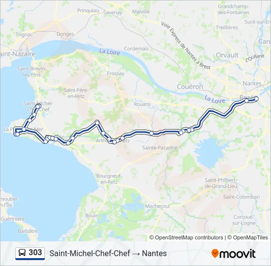 303 Bus Line Map