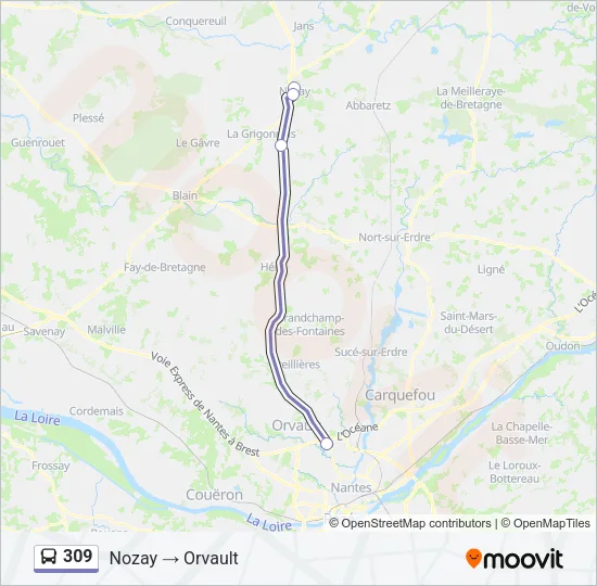 309 Bus Line Map