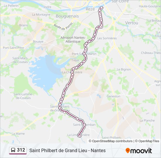 Plan de la ligne 312 de bus