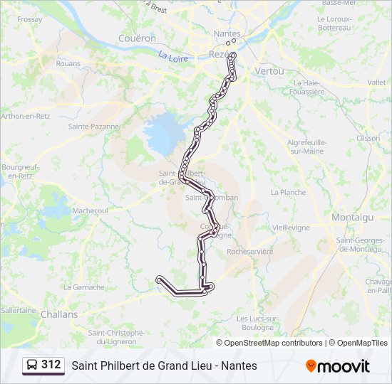 Plan de la ligne 312 de bus