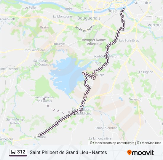 Plan de la ligne 312 de bus
